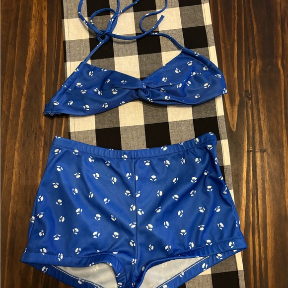 Windmills swimwear 1970’s vintage blue Bikini Set 12 - Picture 1 of 4
